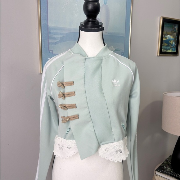 Adidas Women's Mint Bomber Jacket with Lace Trim - Picture 9 of 13